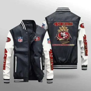 Karin Niners Black And White Leather Varsity Jacket