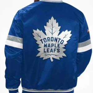 Karine Barton Toronto Maple Leafs Blue Satin Jacket Back