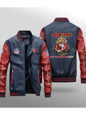 Krueger Niners Blue And Red Leather Jacket
