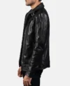 Legacy Black Leather Biker Jacket For Mens Side