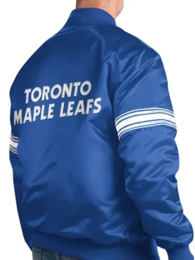 Lera Toronto Maple Leafs Blue Pick and Roll Satin Jacket Back