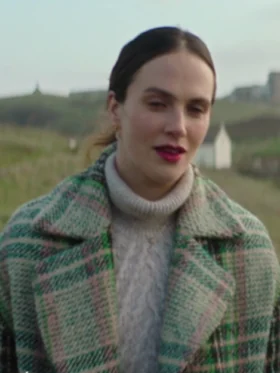 Lucy Lambert Playing Nice S01 Green Plaid Coat