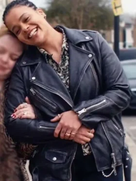 Lydia West Big Mood Leather Black Jacket