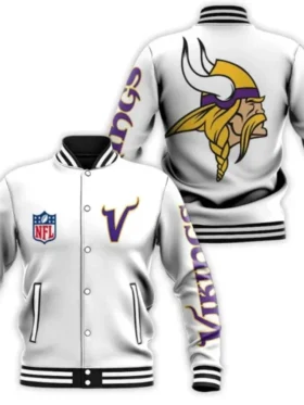 Lynch Minnesota Vikings White Wool Varsity Jacket