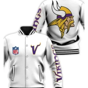 Lynch Minnesota Vikings White Wool Varsity Jacket