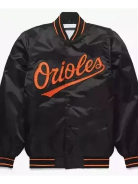 MLB Baltimore Orioles Black Satin 1983 Baseball Varsity Jacket