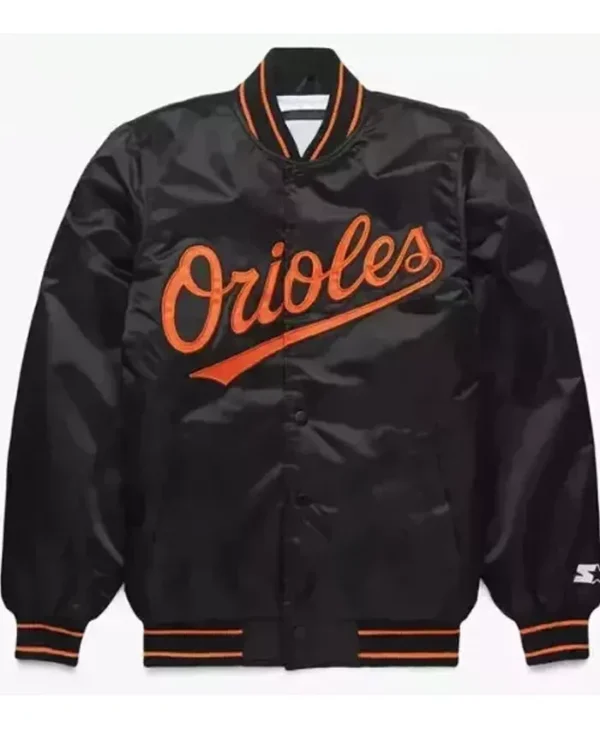 MLB Baltimore Orioles Black Satin 1983 Baseball Varsity Jacket