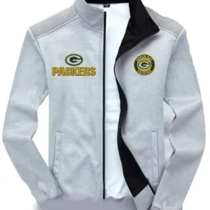 Mac Boyle Green Bay Packers Grey Zip Track Jacket