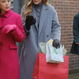Maggie Lawson Sugarplummed Wool Coat