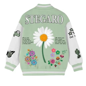 Marian Green Stegaro Pretty Girl Varsity Jacket Back