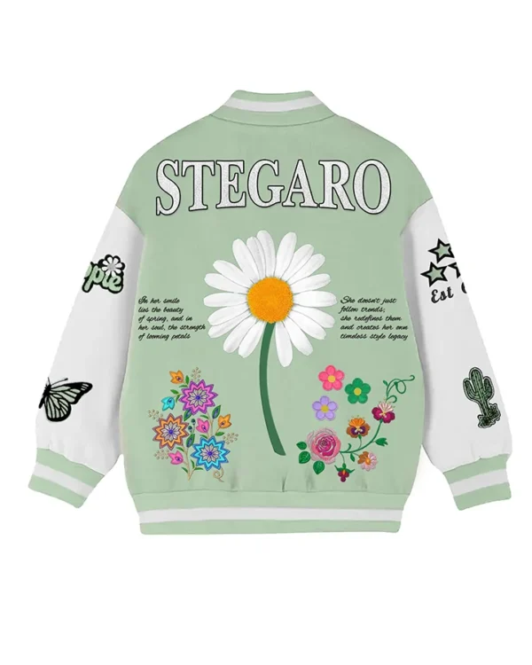 Marian Green Stegaro Pretty Girl Varsity Jacket Back