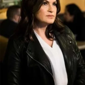 Mariska Hargitay Law and Order SVU Black Leather Jacket