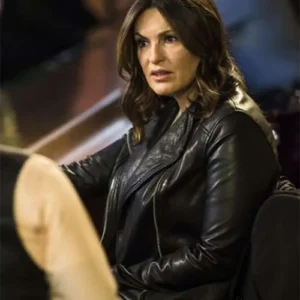 Mariska Hargitay Law and Order SVU Black Leather Jacket For Sale