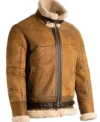Men Aviator B3 Brown Leather Shearling Jacket For Sale