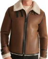 Men B3 Aviator Brown Shearling Leather Jacket