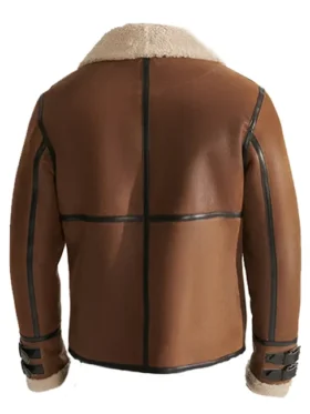 Men B3 Aviator Brown Shearling Leather Jacket For Sale