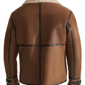 Men B3 Aviator Brown Shearling Leather Jacket For Sale