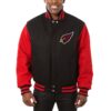 Mens Arizona Cardinals Black and Cardinal letterman Wool Full Snap Jacket