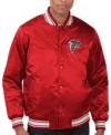 Mens Atlanta Falcons Locker Starter Room Red Satin Varsity Full Snap Jacket