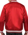 Mens Atlanta Falcons Locker Starter Room Red Satin Varsity Full Snap Jacket For Sale