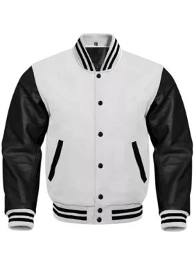 Mens Black and White Varsity Jacket