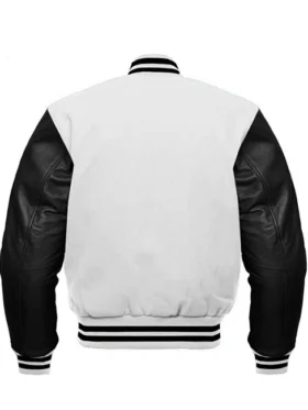 Mens Black and White Varsity Jacket For Sale