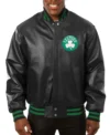 Mens Boston Celtics Leather Jacket