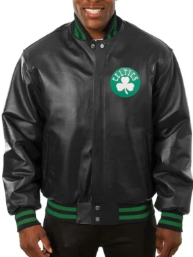 Mens Boston Celtics Leather Jacket