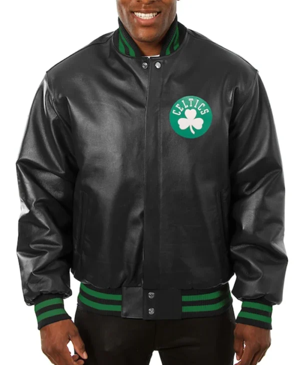 Mens Boston Celtics Leather Jacket