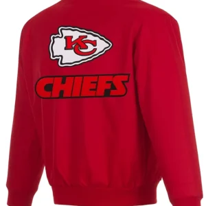 Men’s Red Kansas City Chiefs Poly-Twill Varsity Kc Jacket back