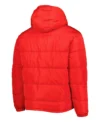 Mens Red Kansas Puffer Parka Hoodie Full Zip Kansas City Chiefs Winter Jacket For Sale