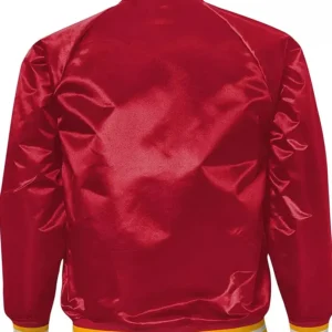 Men's Starter Red Kansas City Printed Team Logo Satin Varsity Full-Snap chiefs Satin jacket back