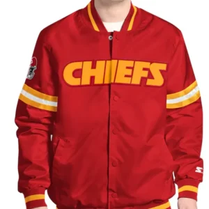 Men's Starter Red Kansas City Scout I Full-Snap Varsity Chiefs Jacket front
