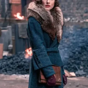 Merritt Peaky Blinders S05 Ada Shelby Fur Collar Trench Coat