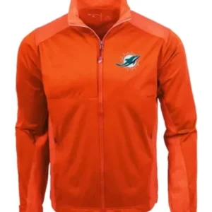 Miami Dolphins Team Declan Orange Zip Jacket