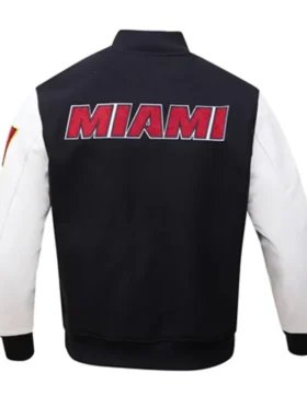 Miami Heat Black White Wool Varsity Jacket
