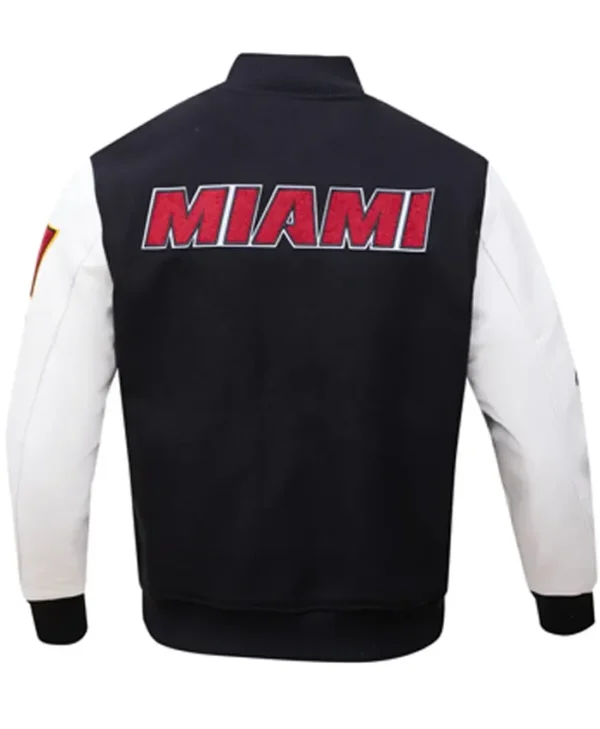 Miami Heat Black White Wool Varsity Jacket