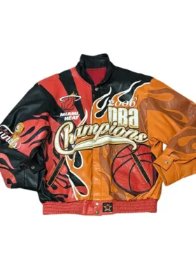 Miami Heat Bomber Leather Championship Jacket