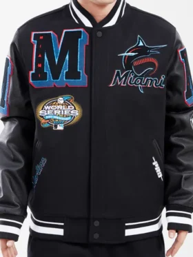 Miami Heat Mashup Black Varsity Jacket