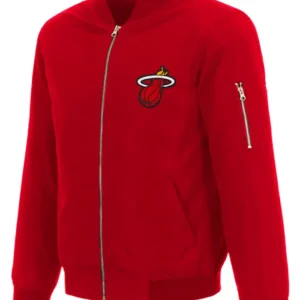 Miami Heat Red Full Zipper Bomber Jacket