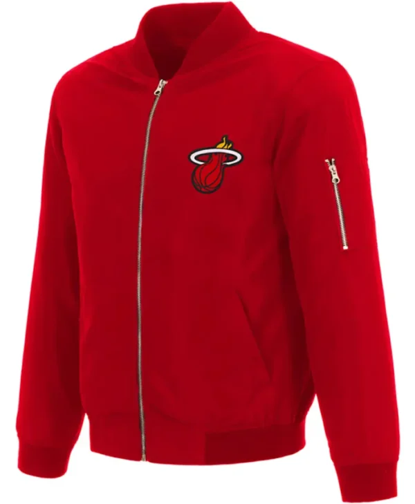 Miami Heat Red Full Zipper Bomber Jacket