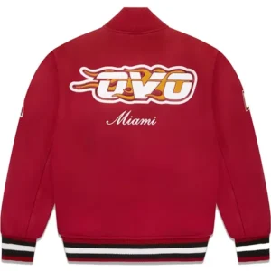 Miami Heat Red Letterman Varsity Jacket