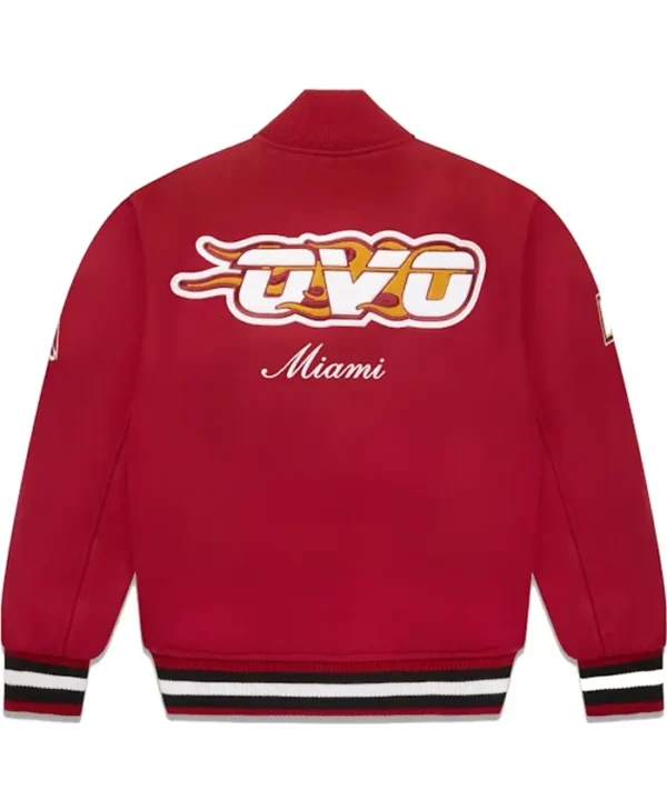 Miami Heat Red Letterman Varsity Jacket