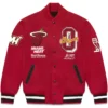 Miami Heat Red Letterman Wool Varsity Jacket