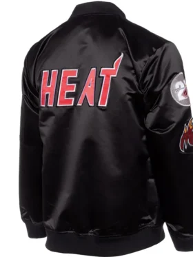Miami Heat Satin Bomber Zip Jacket