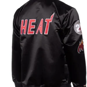 Miami Heat Satin Bomber Zip Jacket