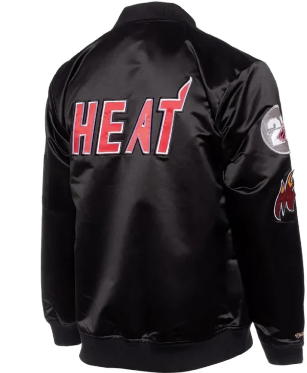 Miami Heat Satin Bomber Zip Jacket