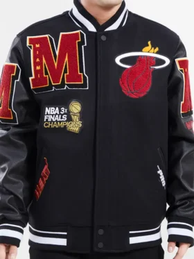 Miami Heat Varsity Black Wool Jacket
