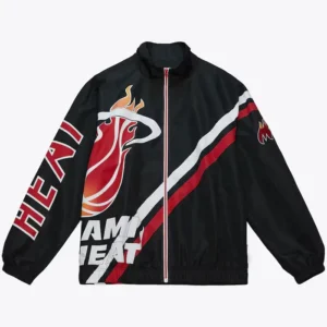 Miami Heat Warm Up Black Full Zip Jacket