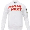 Miami Heat White Bomber Satin Jacket